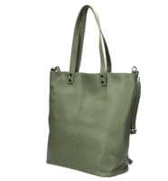 Geanta maxi piele naturala Dama military-Verde