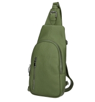 Geanta tip borseta piele naturala unisex Dama military-Verde