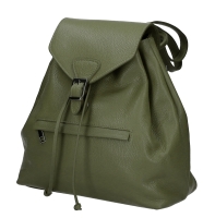 Rucsac din piele naturala Dama military-Verde