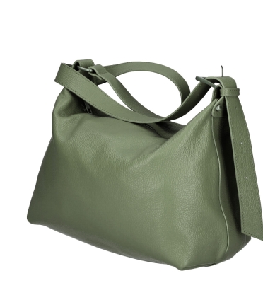 Geanta casual piele naturala Dama military-Verde