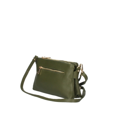 Geanta de umar piele naturala Dama military-Verde