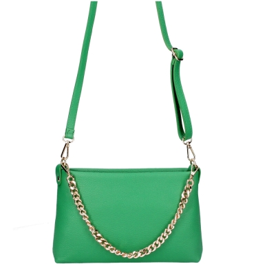 Geanta plic eleganta piele naturala Small cu lant Dama Inchis-Maro