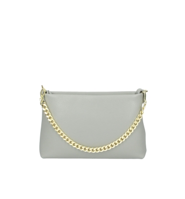 Geanta plic eleganta piele naturala Small cu lant Dama Gri