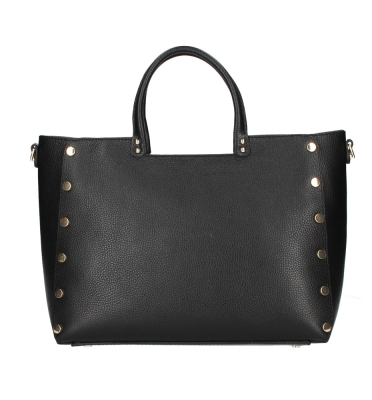 Genti mana piele with studs Dama Negru