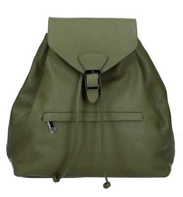 Rucsac din piele naturala Dama military-Verde