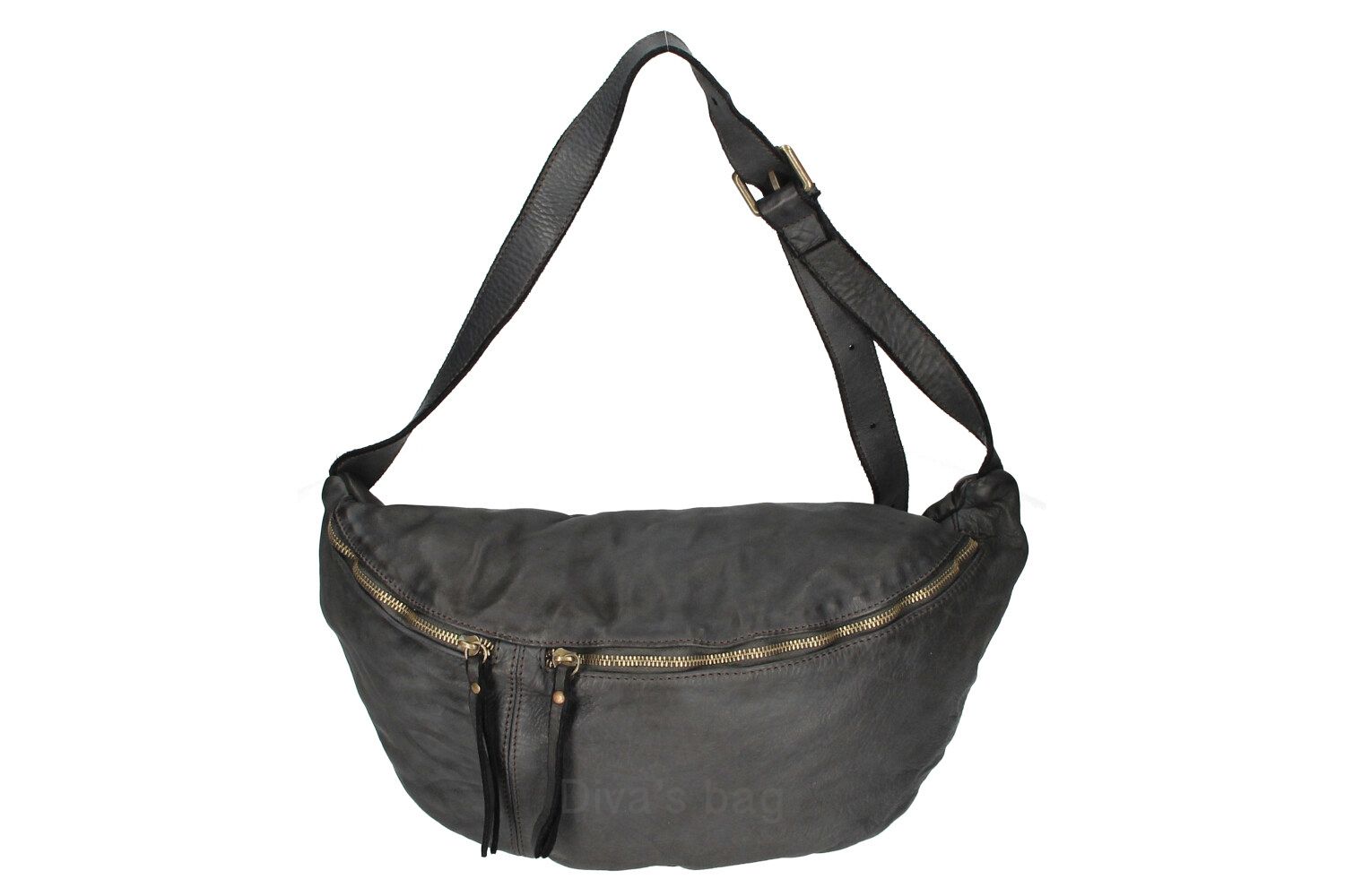 Borseta Washed piele maxi Dama Negru
