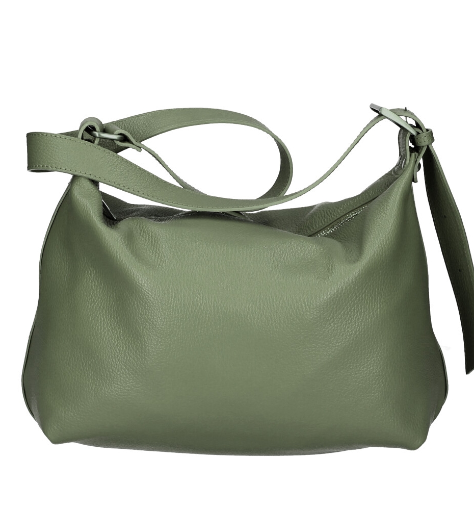 Geanta casual piele naturala Dama military-Verde