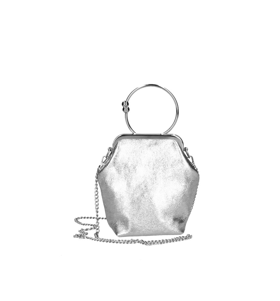 Geanta clutch de ocazie cu lant piele naturala Dama Bronz
