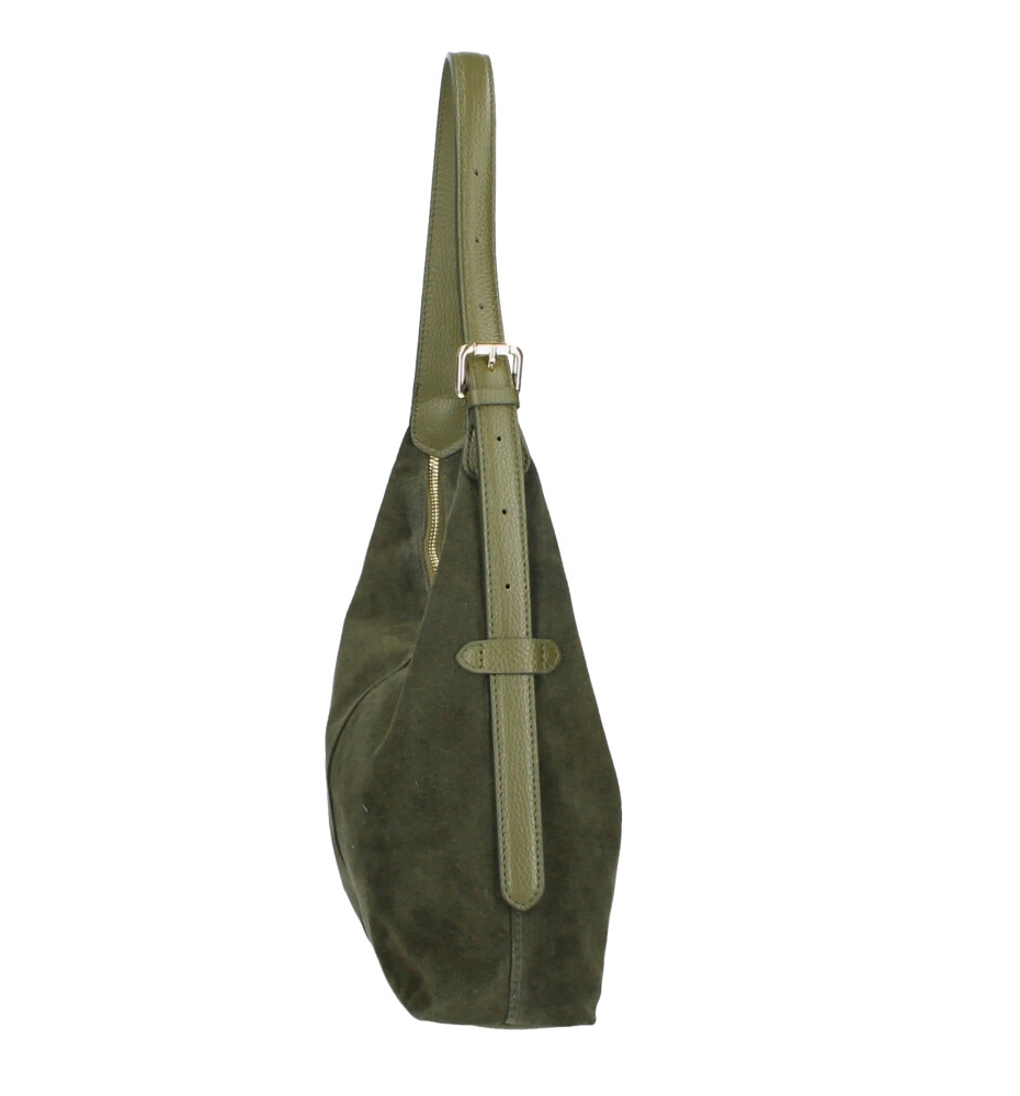 Geanta de umar piele naturala Dama military-Verde