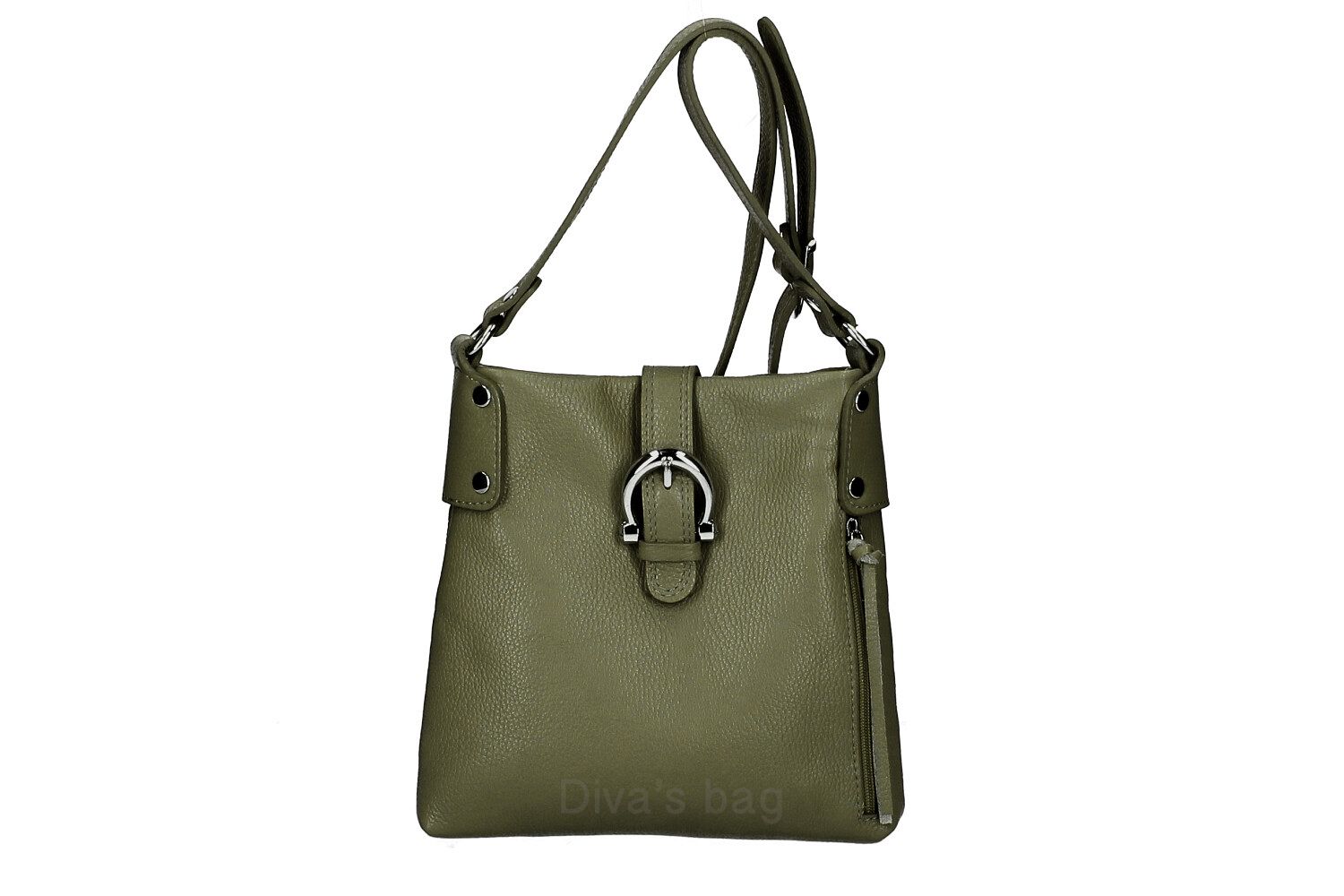 Geanta de umar piele naturala Dollar Dama military-Verde