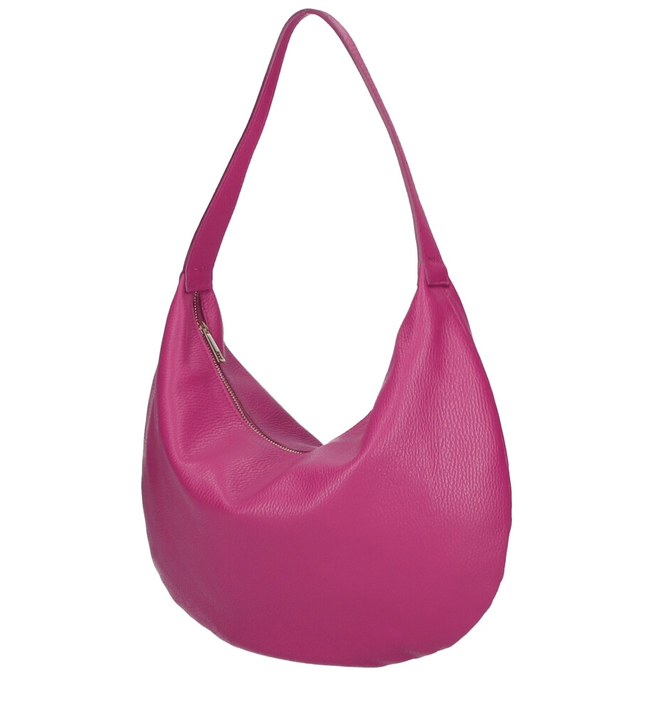 Geanta piele naturala de mana Dama Fucsia