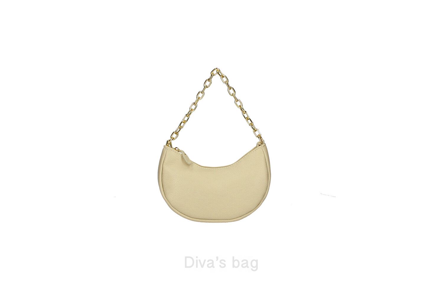 Geanta plic eleganta piele naturala Small cu lant Dama Bej