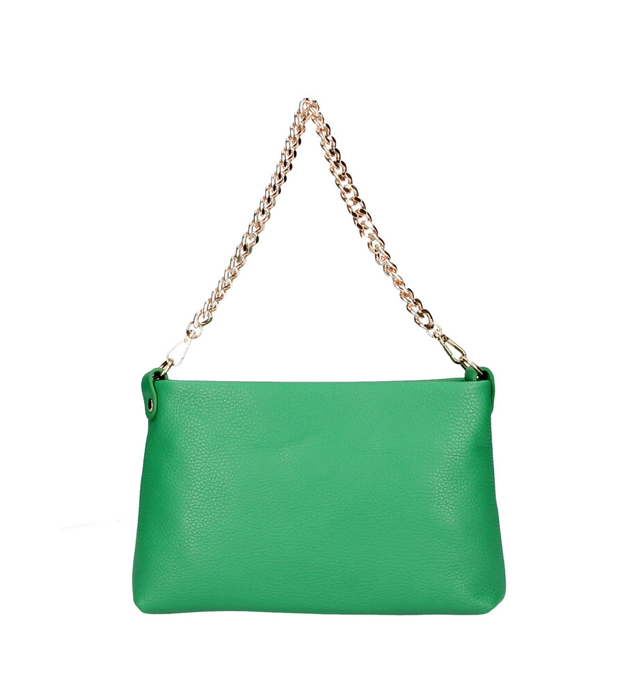 Geanta plic eleganta piele naturala Small cu lant Dama military-Verde