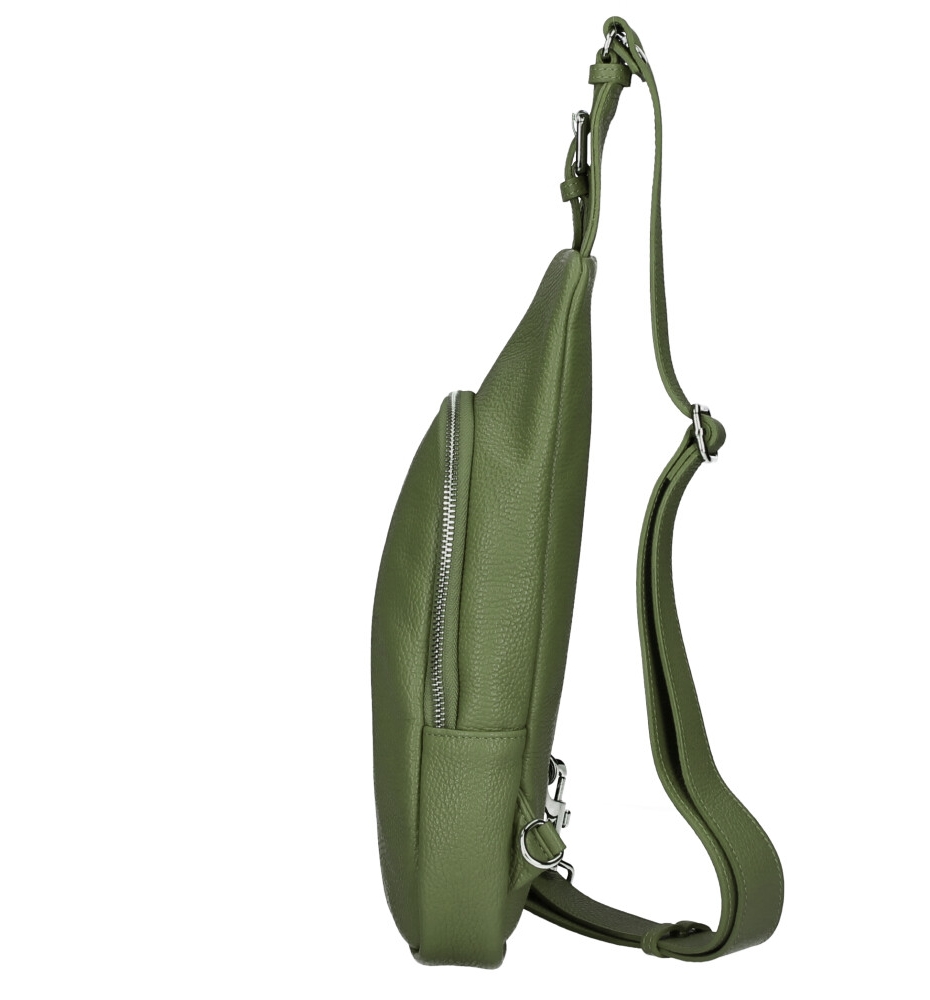 Geanta tip borseta piele naturala unisex Dama military-Verde