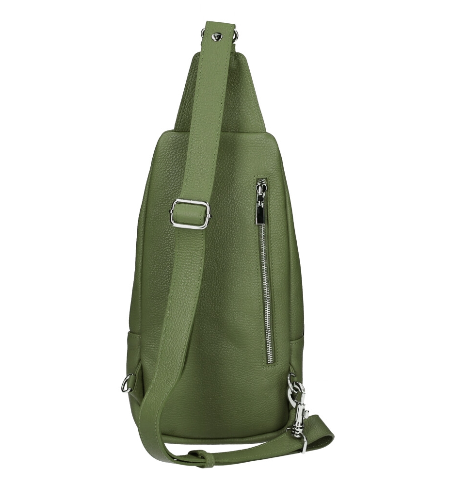 Geanta tip borseta piele naturala unisex Dama military-Verde