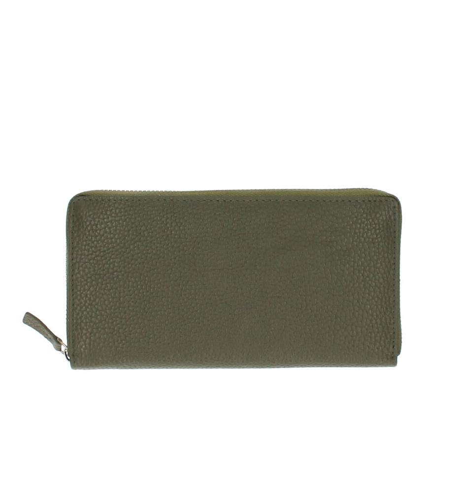 Portafoglio Vera piele military-Verde