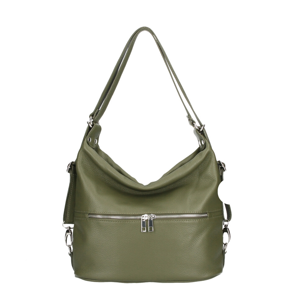 Rucsac/geanta umar piele naturala Dama military-Verde